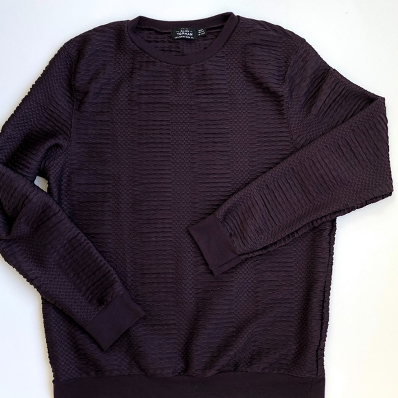 Topman Other - Topman Textured Purple Long Sleeve Crew Shirt M